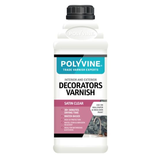 Clear Multi-Purpose Acrylic SATIN Varnish for Interior & Exterior Surfaces