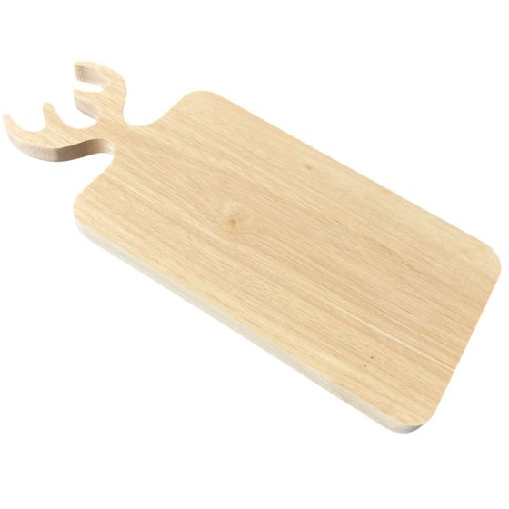 36cm Solid Wooden Stag or Reindeer Antler Festive Chopping / Cutting / Cheese Board