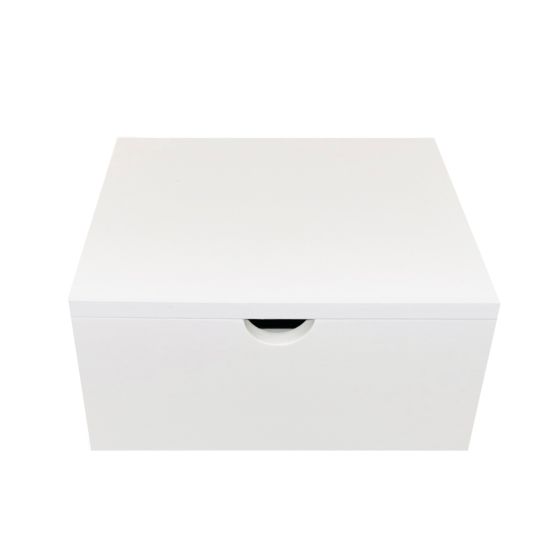 LIMITED EDITION 20cm Square White Painted Wooden Box with Lid and Finger Space Detail