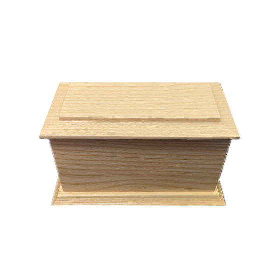 16cm Solid Ash Wooden Urn / Casket - Size #2