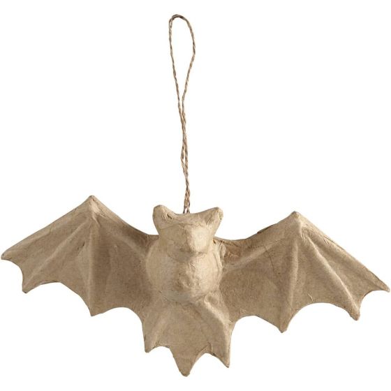 Plain Papier Mache Bat with Hanging String