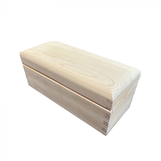 Chunky Solid Pine Wooden 3 Compartment Tea Storage Box - Unvarnished