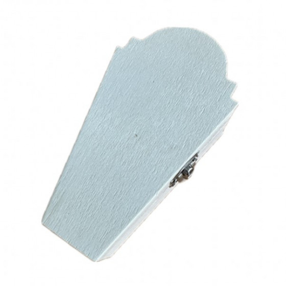 Mini Plain Wooden Decorative Rounded-Top Coffin with Ply Lid & Base and Metal Clasp - Halloween Display