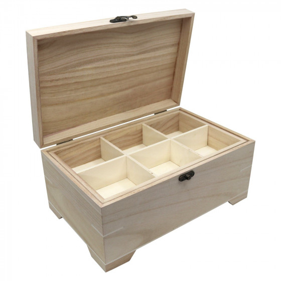 Plain Wooden Jewellery, Baby Keepsake or Sewing Box with Removable Tray - PLY LID
