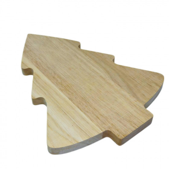 30cm Solid Wooden Christmas Tree Shaped Festive Chopping / Cutting / Cheese Board - No Oil
