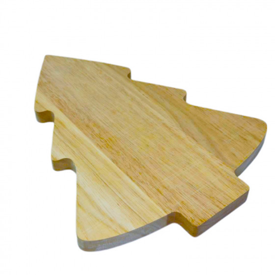 30cm Solid OILED Wooden Christmas Tree Shaped Festive Chopping / Cutting / Cheese Board