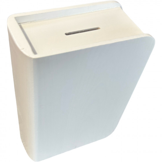 White Painted Wooden Book Shaped 20cm Money Box / Kids Piggy Bank / Coin Storage
