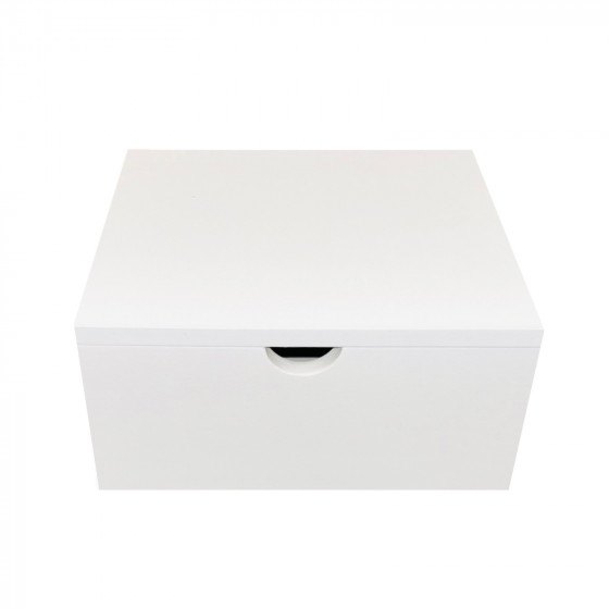 LIMITED EDITION 20cm Square White Painted Wooden Box with Lid and Finger Space Detail