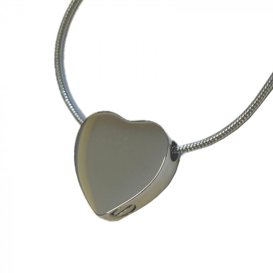 Heart Shaped Silver-coloured Stainless Steel Cremation Ashes Memorial Jewellery Necklace Urn